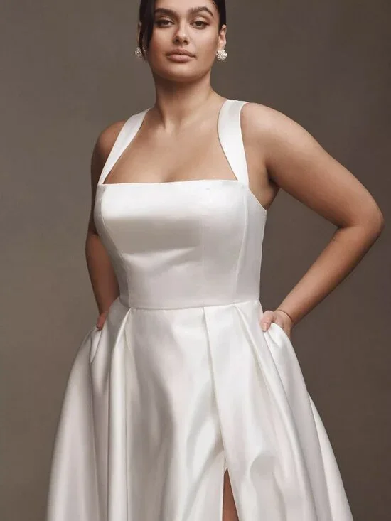 Jenny Yoo Clara Wedding Gown Size 8 Satin - Picture 6 of 7